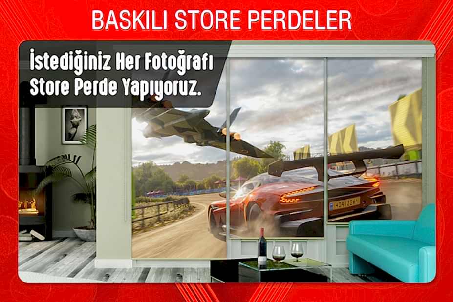baskılı store perde