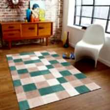 Küp Kare Desenli Dijital Baskılı Halı