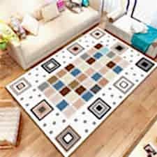 Kare Desenli Dijital Baskılı Halı