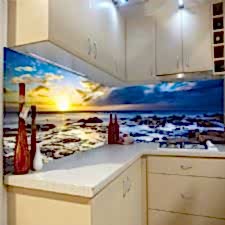 Esrarengiz Günbatımı Tezgah Arası Cam Panel