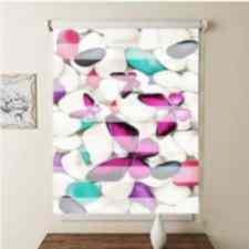 Kelebekler Baskılı Zebra Perde